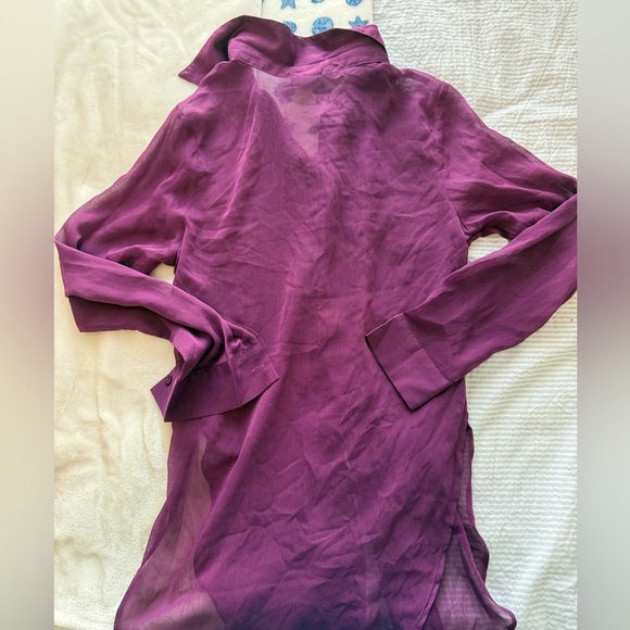 Magenta button up Windsor top size xs - Picture 3 of 3